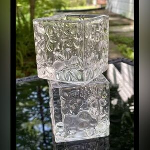 Gold Canyon Blooming Crystal Cubes Glass Votive Holders Set Of 2